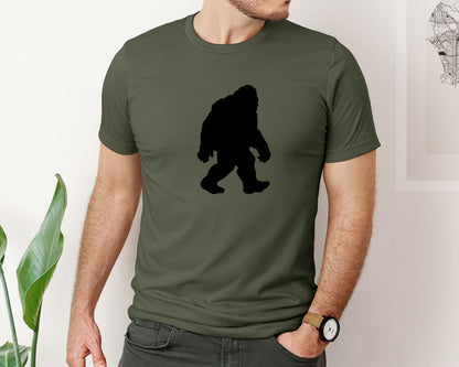 brand:Bella Canvas|color:Military Green|Bigfoot Sasquatch Figure Design Graphic T-Shirt