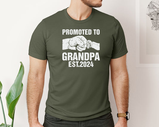 Promoted To Grandpa 2024 File Graphic T-Shirt