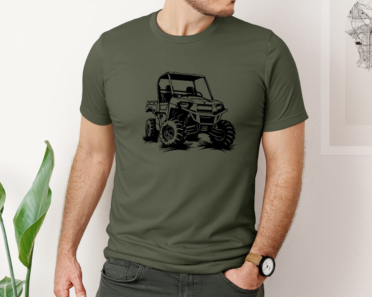 brand:Bella Canvas|color:Military Green|Atv Atv Riding Graphic T-Shirt