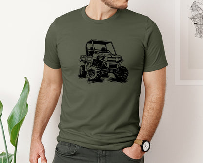 brand:Bella Canvas|color:Military Green|Atv Atv Riding Graphic T-Shirt