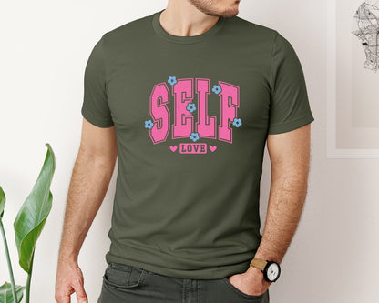 brand:Bella Canvas|color:Military Green|Self Love Pnginspirational Graphic T-Shirt