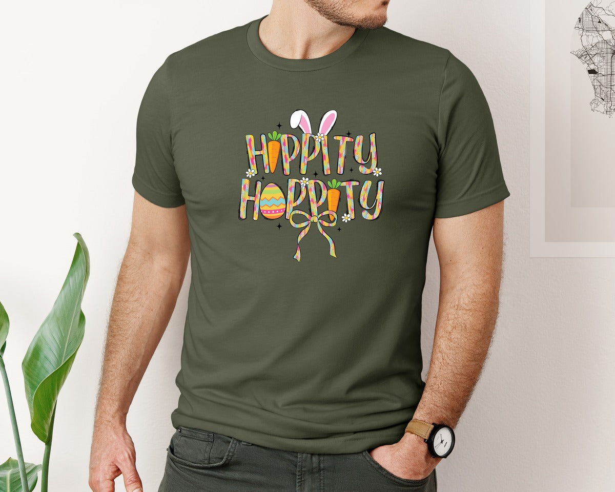 brand:Bella Canvas|color:Military Green|Hippity Hoppity Easter 2 Graphic T-Shirt