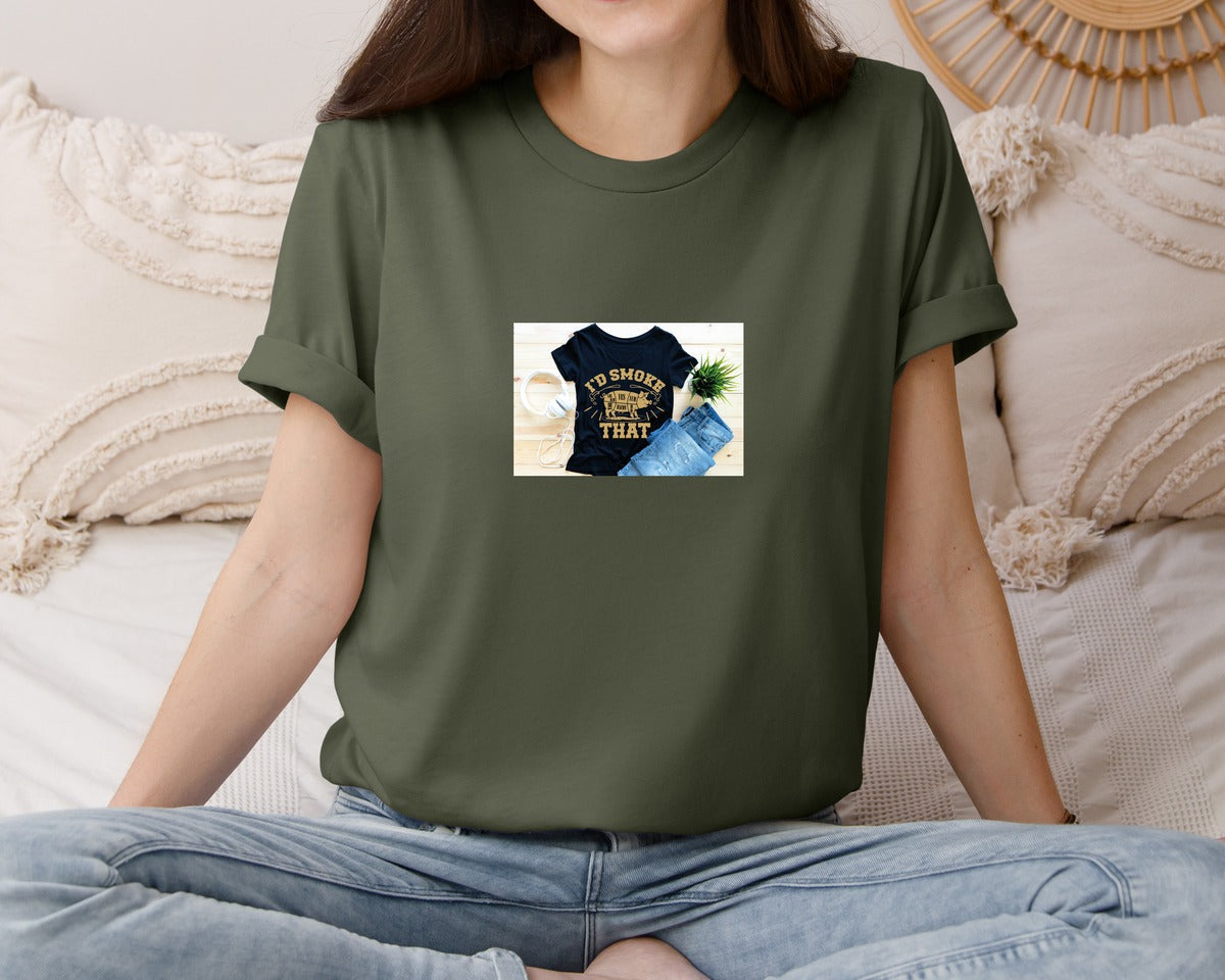 brand:Bella Canvas|color:Military Green|Id Smoke That 26 Graphic T-Shirt