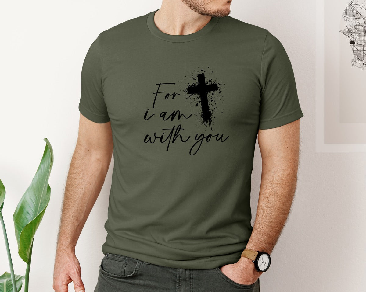 brand:Bella Canvas|color:Military Green|Fear Not Christianity Bible Graphic T-Shirt
