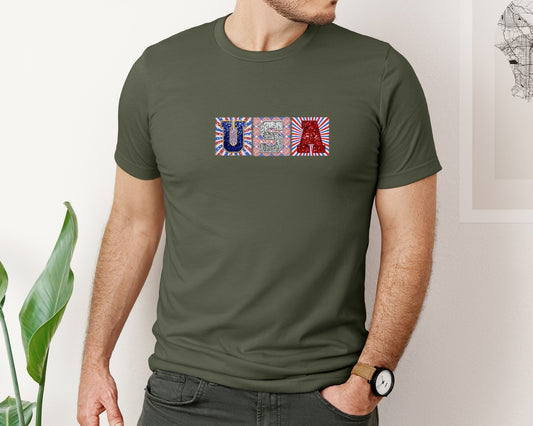 Glitter Usa 4Th Of July Graphic T-Shirt