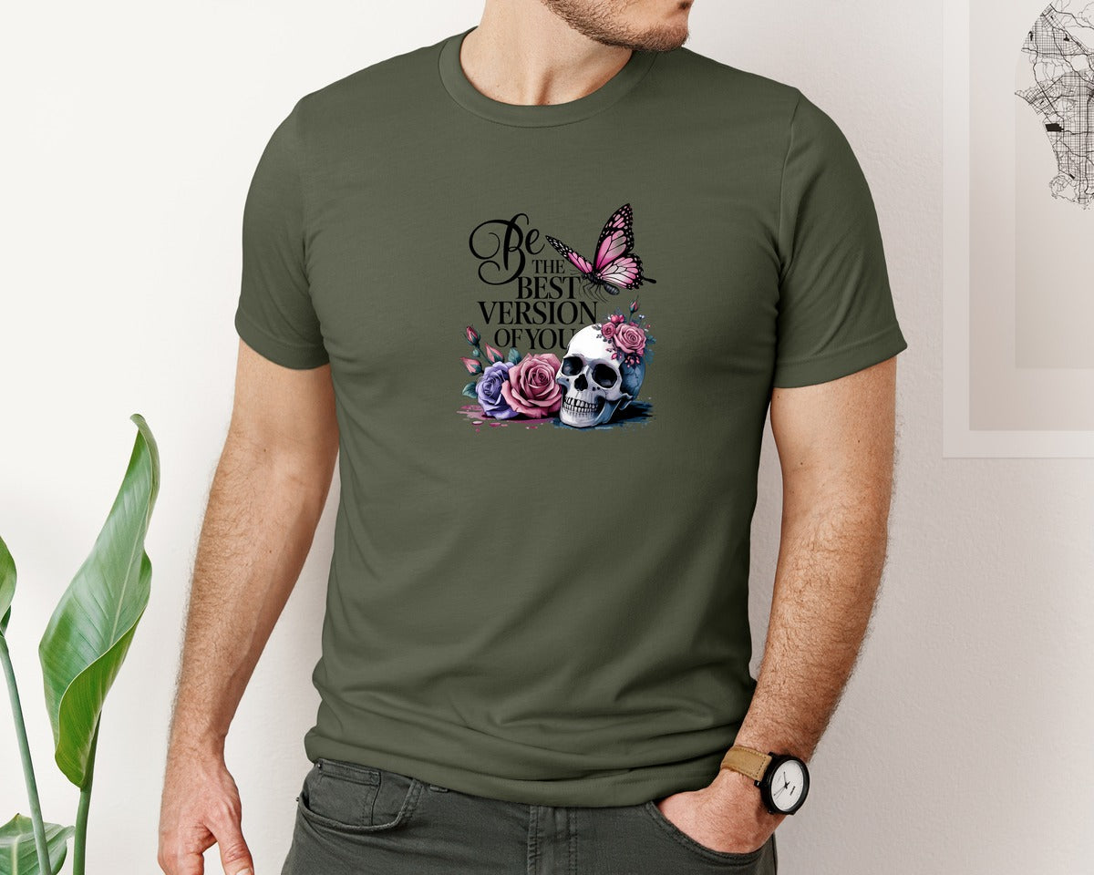 brand:Bella Canvas|color:Military Green|Be The Best Version Of You Self Love 2 Graphic T-Shirt