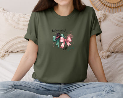 brand:Bella Canvas|color:Military Green|Pink Goes Good With Green 4 Graphic T-Shirt