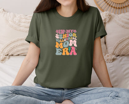 brand:Bella Canvas|color:Military Green|In My Senior Volleyball Mom Era Graphic T-Shirt