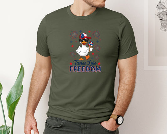 Tastes Like Freedom Goose 4Th Of July Graphic T-Shirt