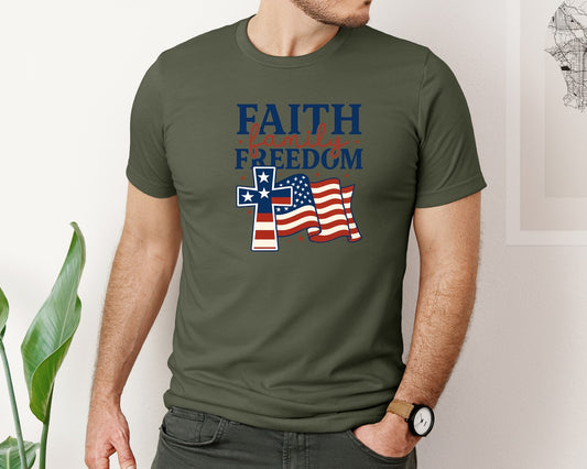 Faith Family Freedom Png4Th Of July 5 Graphic T-Shirt