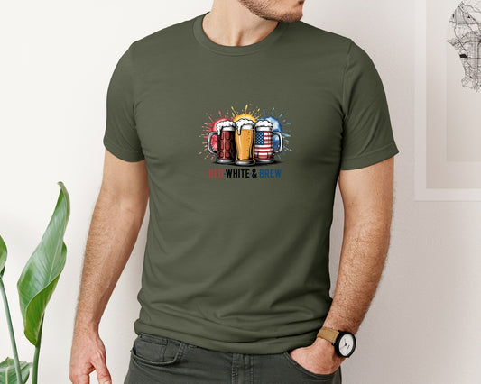 4Th Of July Usa Funny Patriotic Beer 3 Graphic T-Shirt