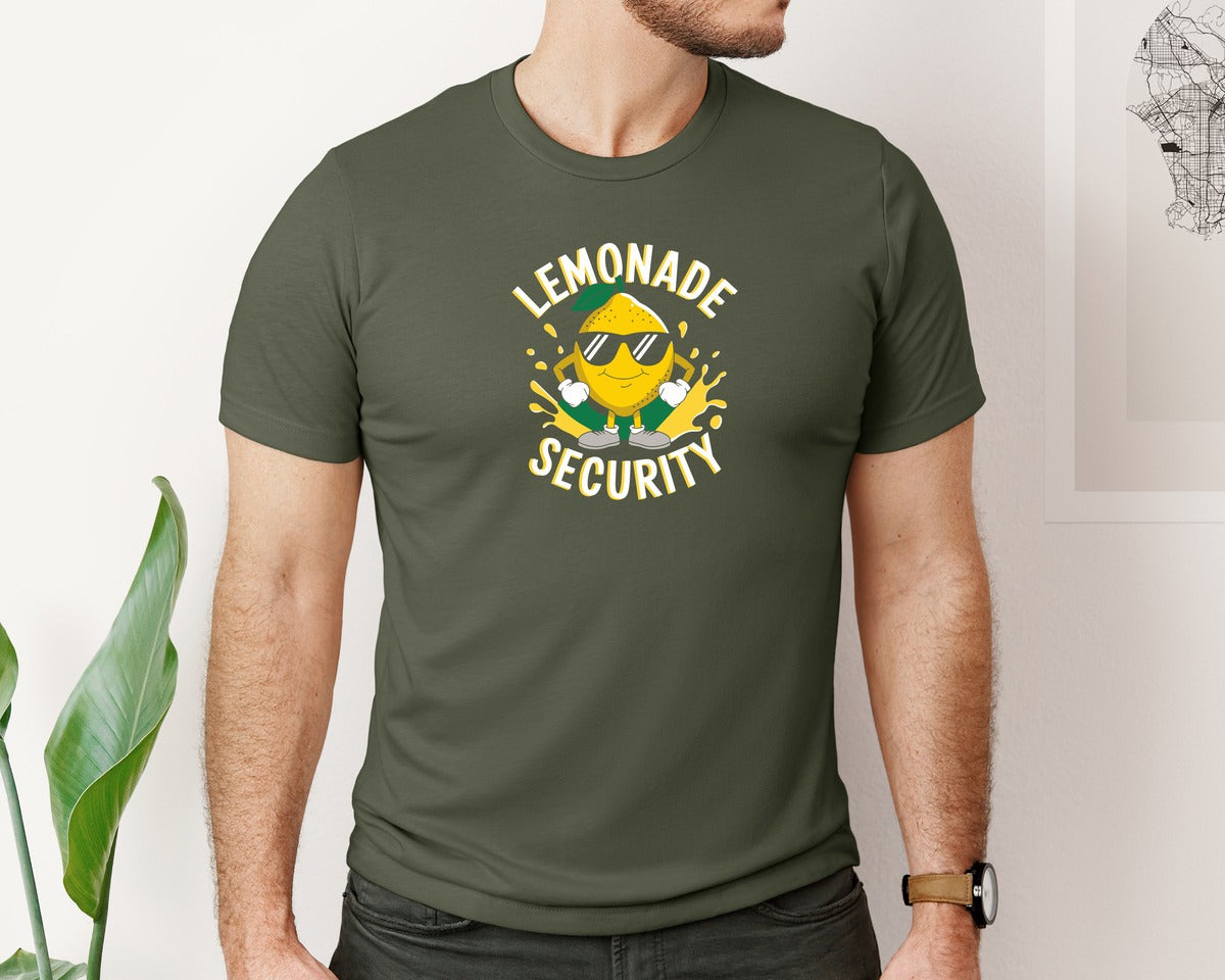 brand:Bella Canvas|color:Military Green|Lemonade Security T Shirt Design 2 Graphic T-Shirt