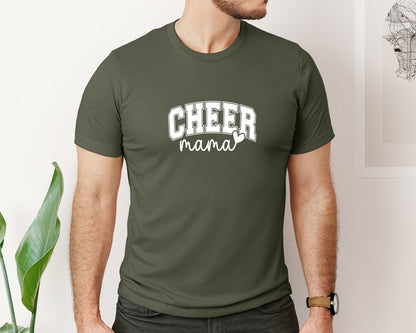 brand:Bella Canvas|color:Military Green|Cheer Mama Cheer Mom 2 Graphic T-Shirt
