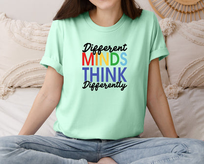 brand:Bella Canvas|color:Mint|Different Minds Autism T Shirt Graphic T-Shirt