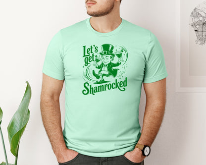 brand:Bella Canvas|color:Mint|Lets Get Shamrocked Design 7 Graphic T-Shirt
