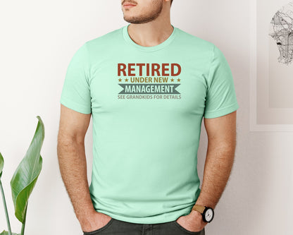 brand:Bella Canvas|color:Mint|Mens Fathers Day Retired Grandpa Shirts Graphic T-Shirt