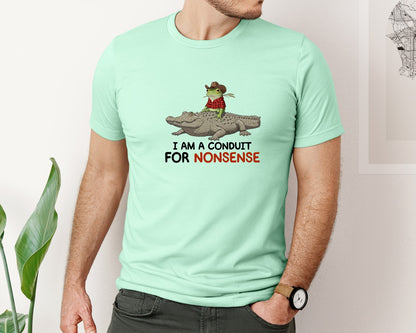brand:Bella Canvas|color:Mint|I Am A Conduit For Nonsense Frog And All Graphic T-Shirt