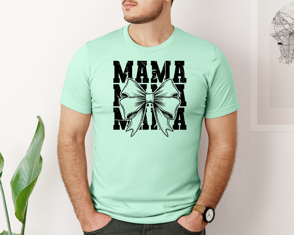 brand:Bella Canvas|color:Mint|Mama Mom Mama Coquette Graphic T-Shirt
