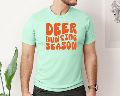 brand:Bella Canvas|color:Mint|Retro Deer Hunting Season Design 2 Graphic T-Shirt