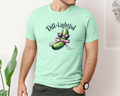 brand:Bella Canvas|color:Mint|Dill Lightful Funny Pickle 2 Graphic T-Shirt
