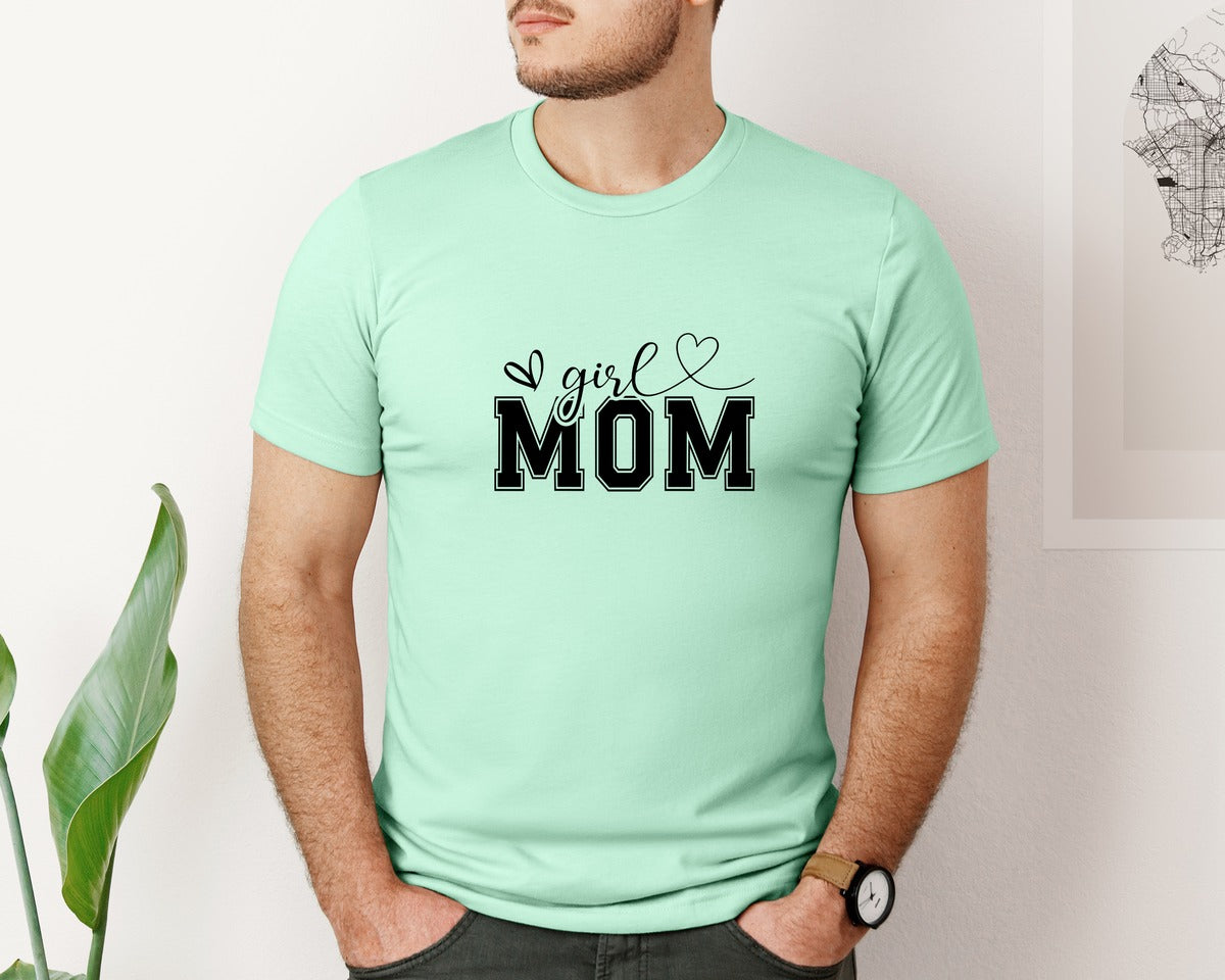 brand:Bella Canvas|color:Mint|Girl Mom Mothers Day Mama Graphic T-Shirt