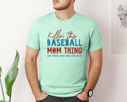 brand:Bella Canvas|color:Mint|Funny Baseball Mom Thing Graphic T-Shirt