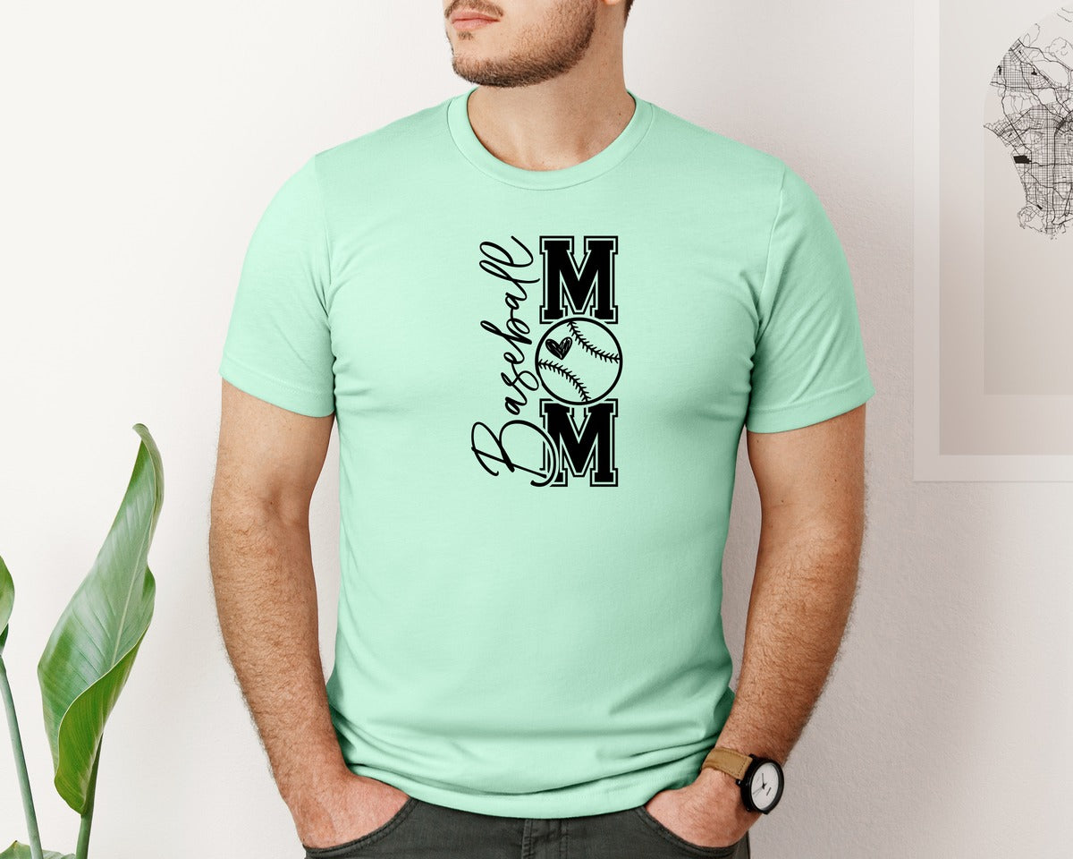 brand:Bella Canvas|color:Mint|Baseball Mom Baseball Mom 2 Graphic T-Shirt