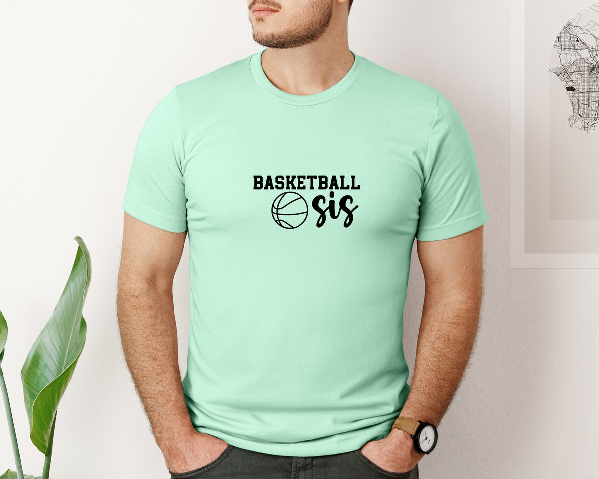 brand:Bella Canvas|color:Mint|Basketball Sis 2 Graphic T-Shirt
