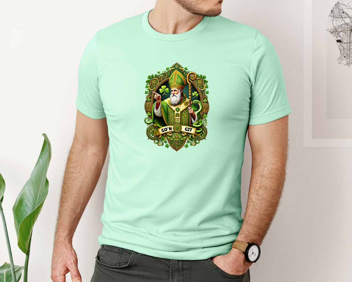 brand:Bella Canvas|color:Mint|St Patricks Day Saint Patrick Graphic T-Shirt