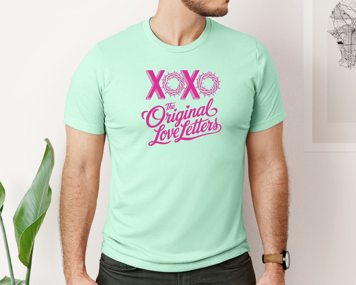 brand:Bella Canvas|color:Mint|Christian Love Religious Valentine Graphic T-Shirt