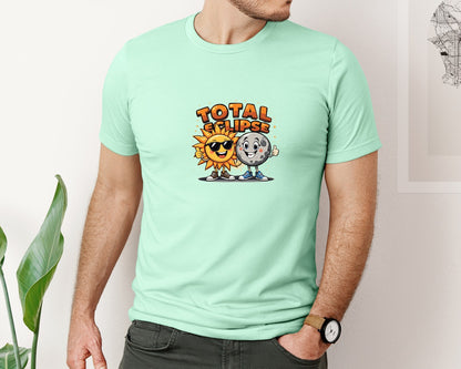 brand:Bella Canvas|color:Mint|Eclipse Cartoon T Shirt Design Graphic T-Shirt