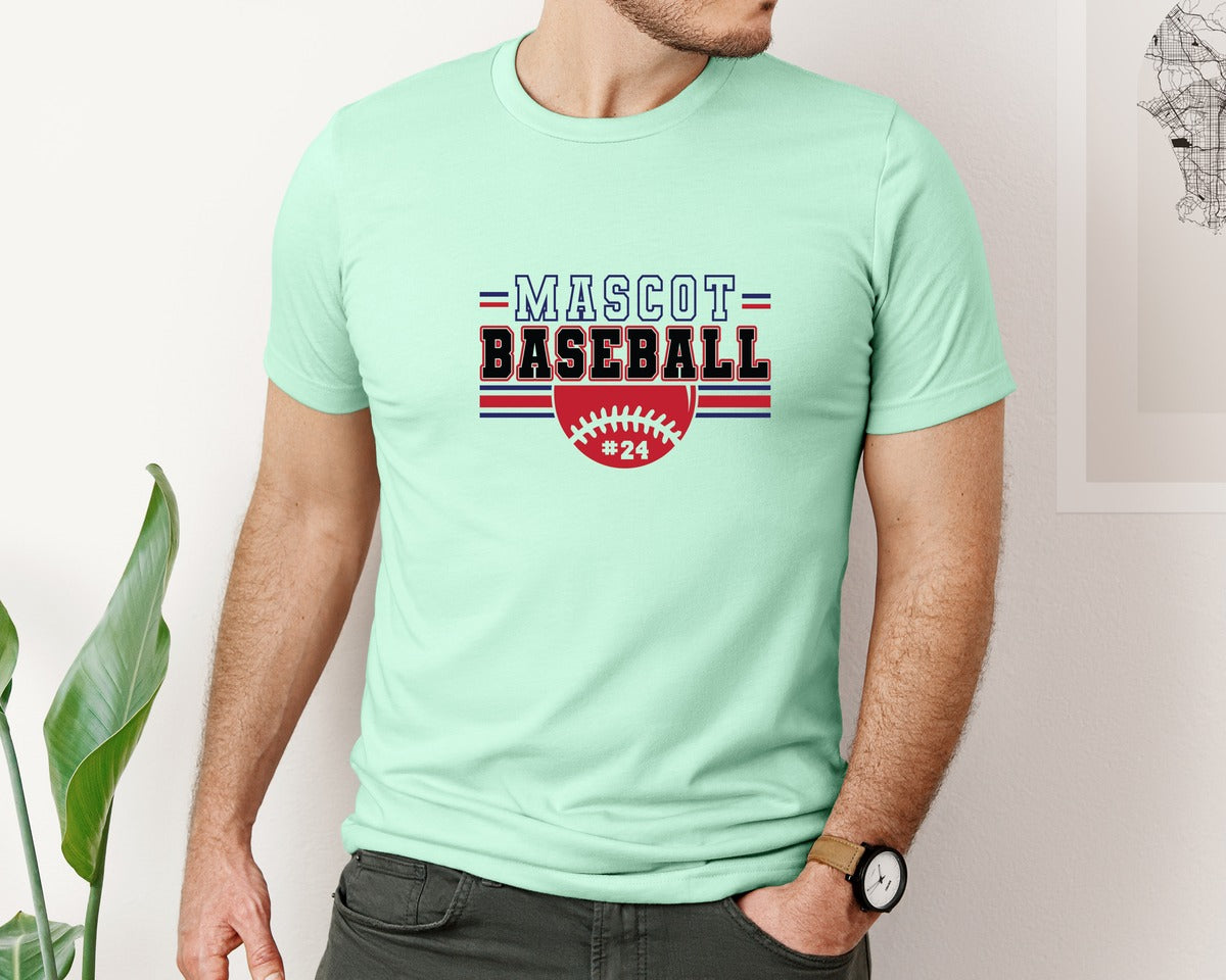 brand:Bella Canvas|color:Mint|Baseball Shirt Baseball Team Graphic T-Shirt
