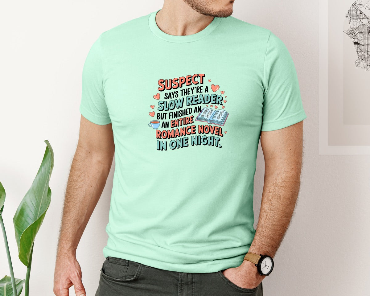 brand:Bella Canvas|color:Mint|Suspect Claims Reading Lover Bookish 2 Graphic T-Shirt