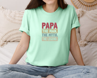 brand:Bella Canvas|color:Mint|Papa Shirt Father Shirt Graphic T-Shirt