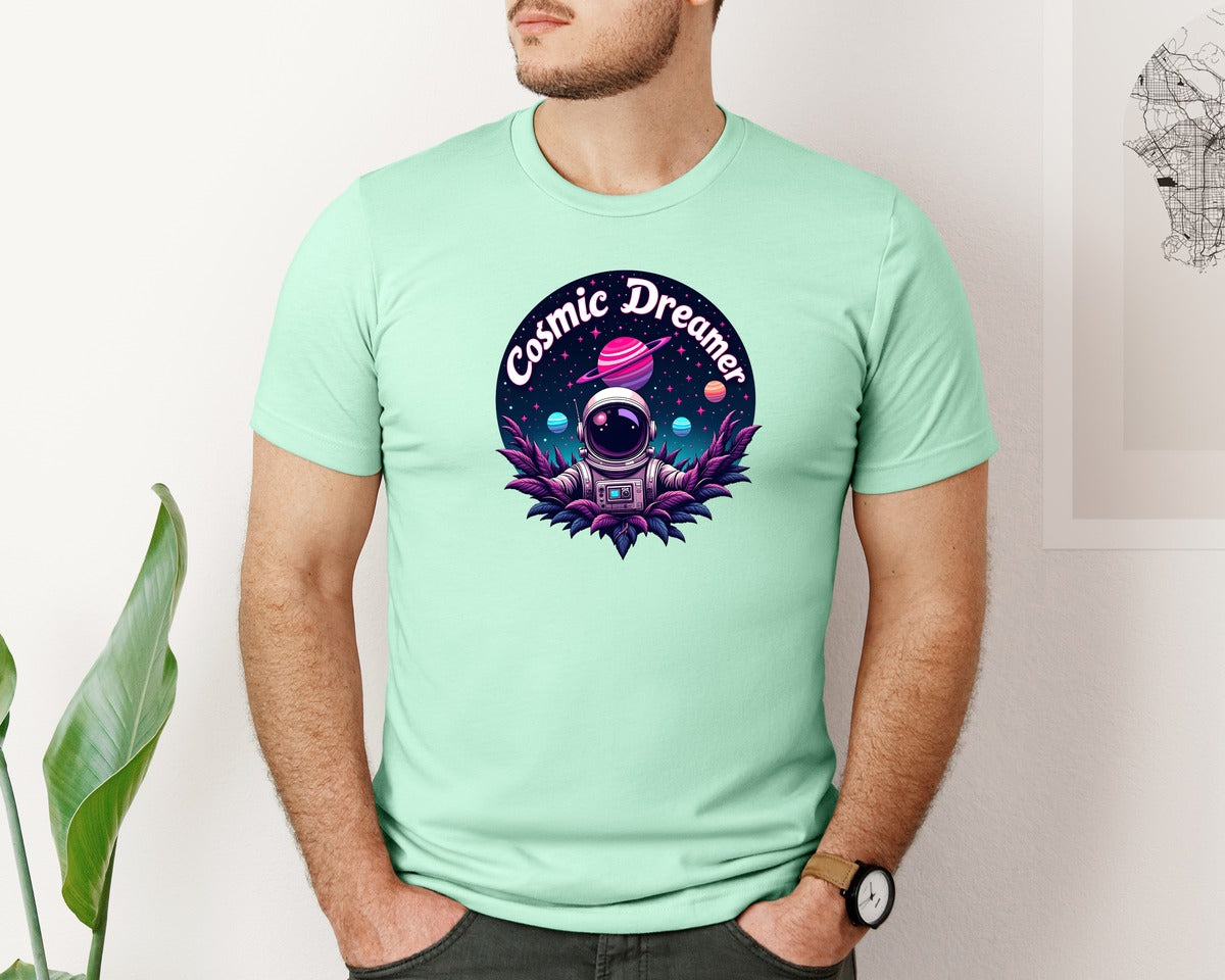 brand:Bella Canvas|color:Mint|Cosmic Dreamer T Shirt Design Graphic T-Shirt