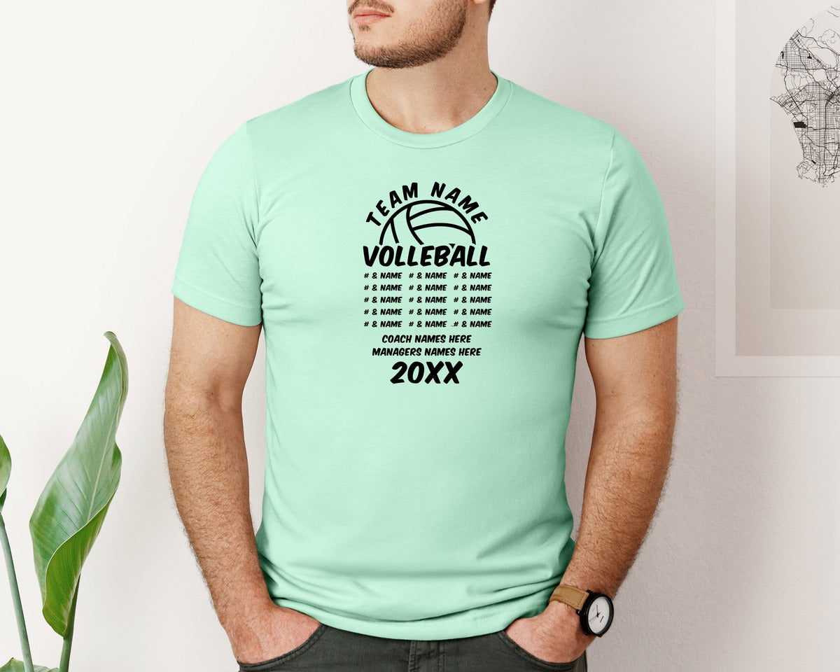brand:Bella Canvas|color:Mint|Volleyball Team Volleyball Team Graphic T-Shirt