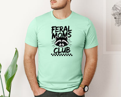 brand:Bella Canvas|color:Mint|Feral Moms Club Mom Life Raccoon Graphic T-Shirt