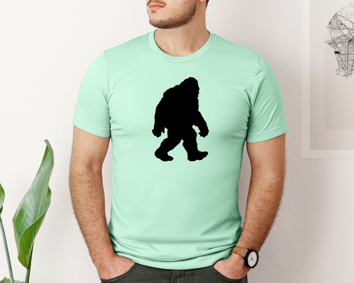 brand:Bella Canvas|color:Mint|Bigfoot Sasquatch Figure Design Graphic T-Shirt