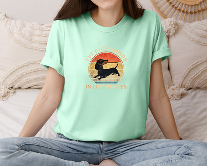 brand:Bella Canvas|color:Mint|Dachshund Ive Got Friends In Low Places 2 Graphic T-Shirt
