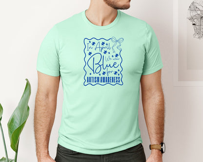 brand:Bella Canvas|color:Mint|In April We Wear Blue Autism 2 Graphic T-Shirt