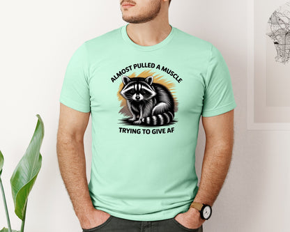 brand:Bella Canvas|color:Mint|Funny Raccoon Sarcastic Quote Graphic T-Shirt