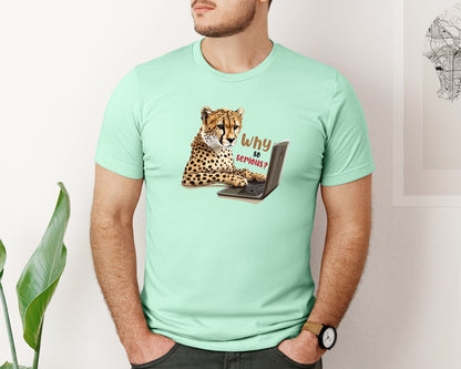 brand:Bella Canvas|color:Mint|Tiger Typing On A Laptop T Shirt Print Graphic T-Shirt