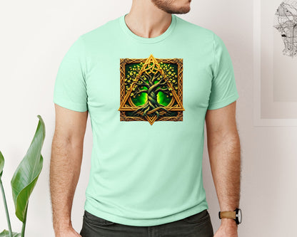 brand:Bella Canvas|color:Mint|Celtic Tree Of Life Mystical Tree Graphic T-Shirt