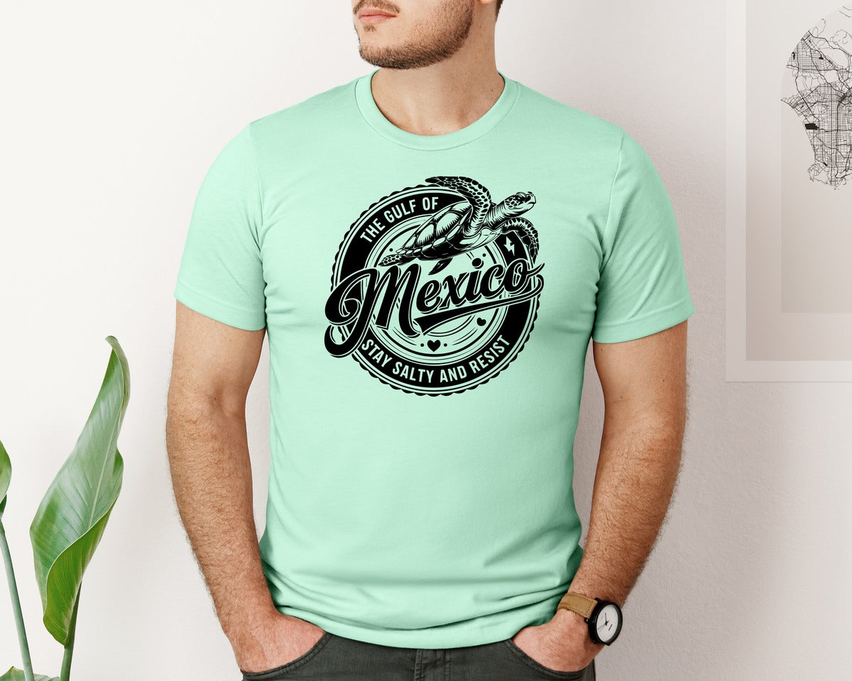 brand:Bella Canvas|color:Mint|Gulf Of Mexico Turtle Beach Graphic T-Shirt