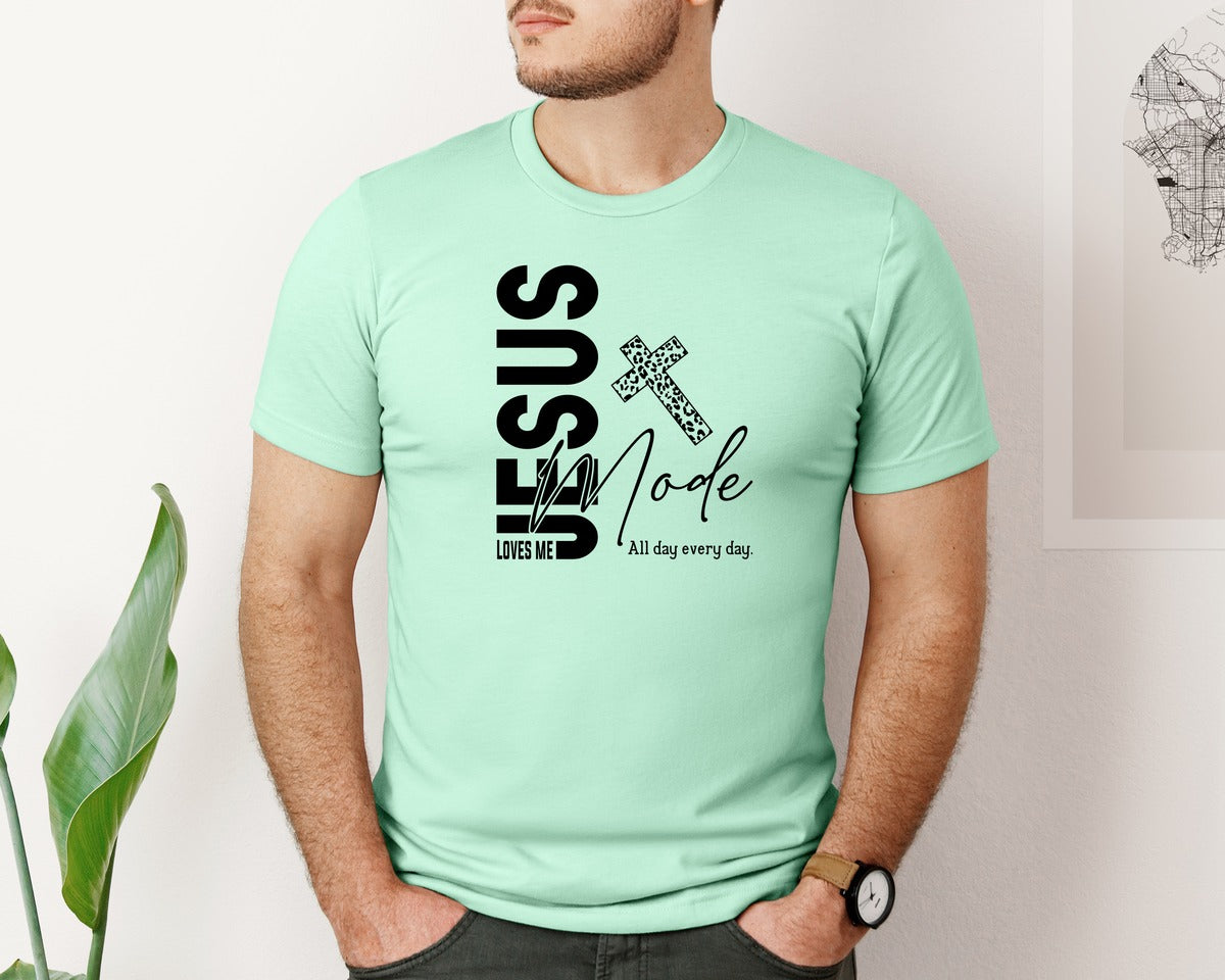 brand:Bella Canvas|color:Mint|Jesus Loves Me Love Like Jesus Graphic T-Shirt