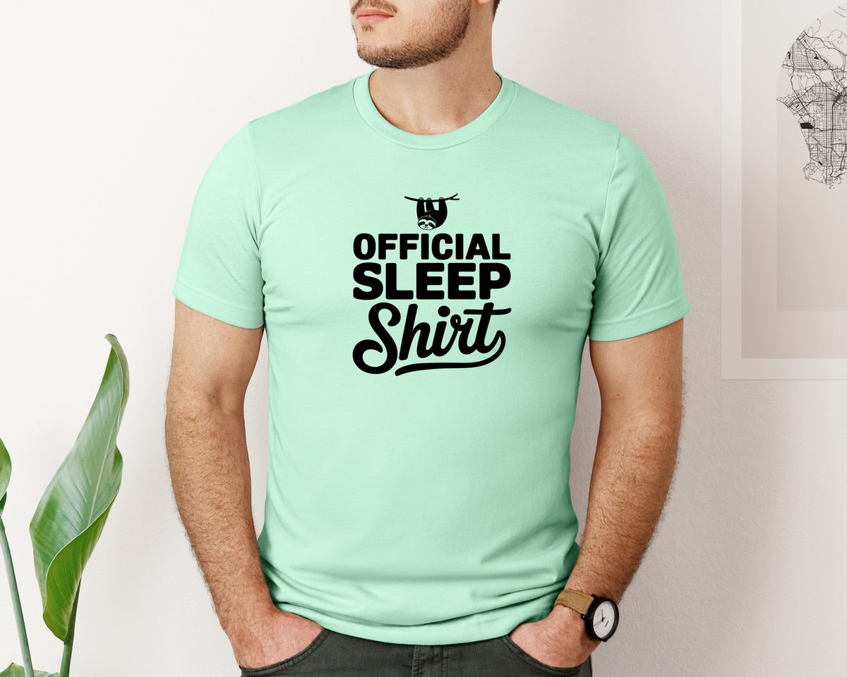 brand:Bella Canvas|color:Mint|Official Sleep Shirt T Shirt Graphic T-Shirt