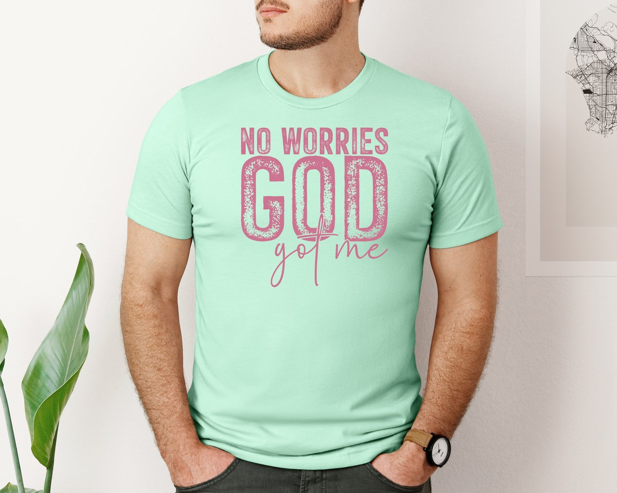 brand:Bella Canvas|color:Mint|Unafraidgod Got Me Christian Q Graphic T-Shirt