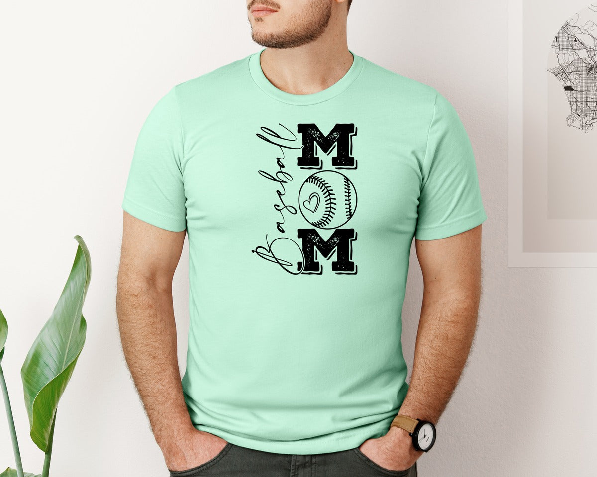 brand:Bella Canvas|color:Mint|Baseball Mama 16 Graphic T-Shirt