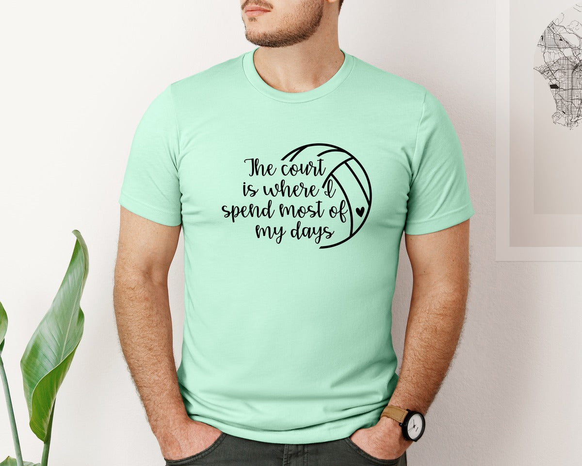 brand:Bella Canvas|color:Mint|Volleyball Mom 24 Graphic T-Shirt
