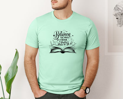 brand:Bella Canvas|color:Mint|Between The Pages Of A Book Is A Lovely 24 Graphic T-Shirt